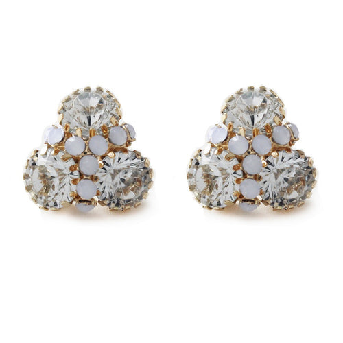 I found this at #edwardterrylandscape! - Londrina color 3 stone stud with round rhinestone detail crystal clear and frosted opal