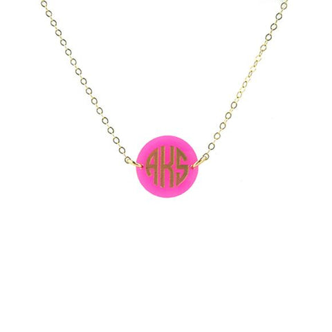 Cheshire Handcut Monogram Rimmed Necklace