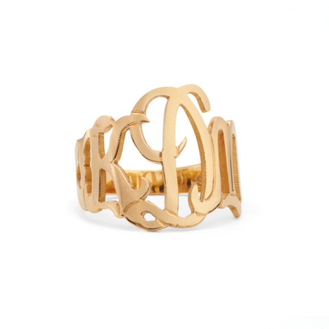 Cheshire Handcut Monogram Domed Ring