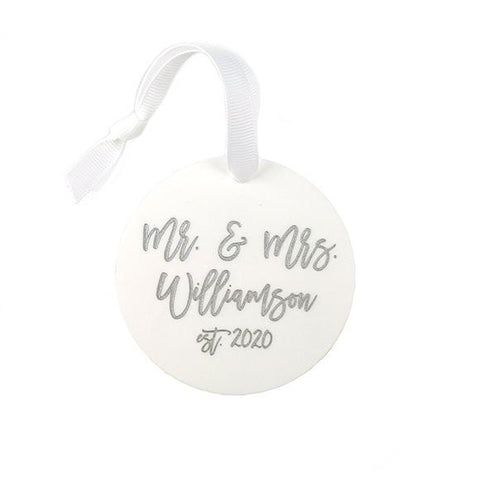 Rimmed Script Ornament