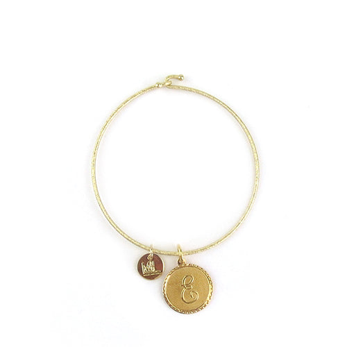 Moon and Lola - Savannah Bangle with small initial charm