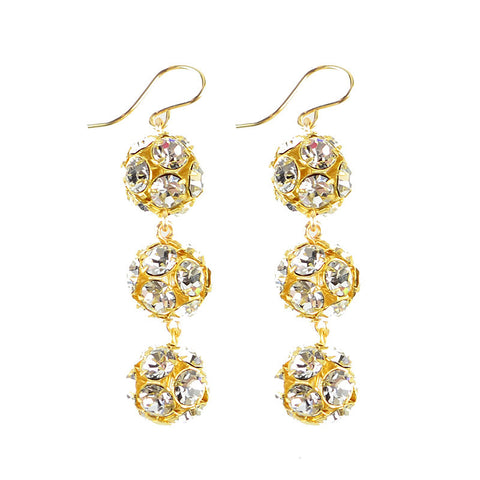 Europa Rhinestone Ball Graduated Earrings