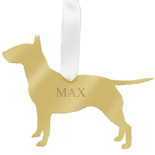 I found this at #edwardterrylandscape! - Personalized Bull Terrier Ornament Mirrored Gold