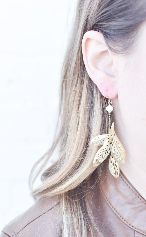 Flora Pearl Drop Earrings