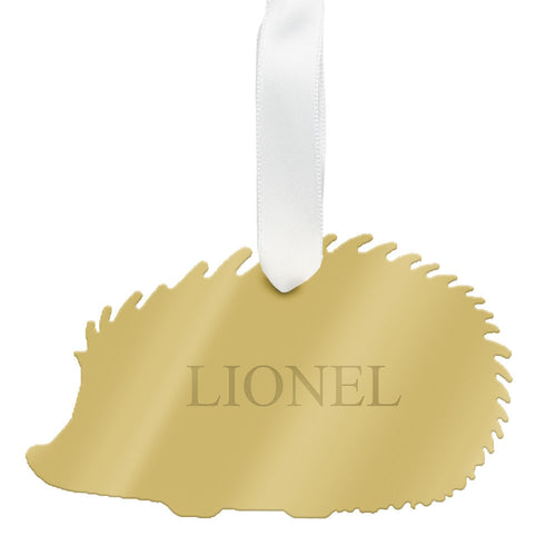 I found this at #edwardterrylandscape! - Personalized Hedgehog Ornament Mirrored Gold