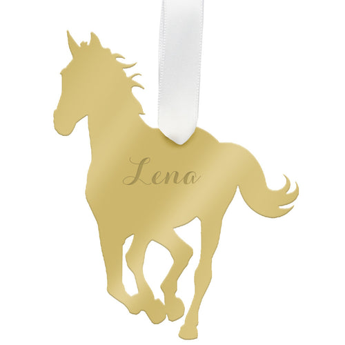 I found this at #edwardterrylandscape! - Personalized Horse Ornament Mirrored Gold