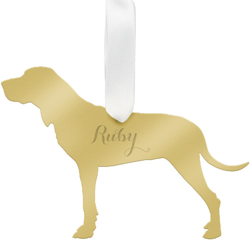 I found this at #edwardterrylandscape! - Personalized Hound Ornament Mirrored Gold