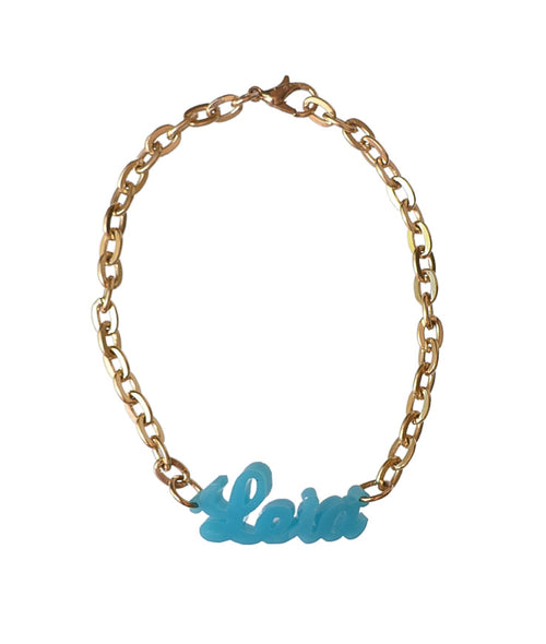 Lauren Nameplate Bracelet on Essex Chain