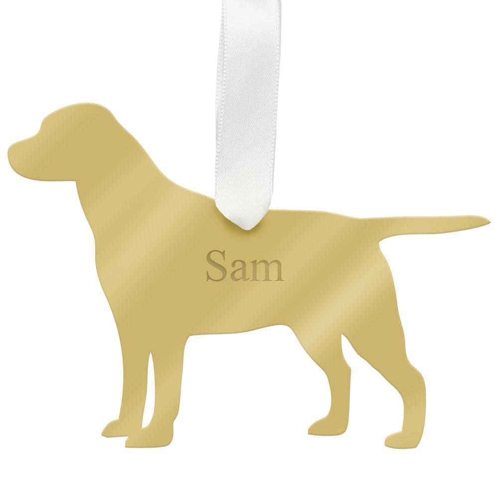 Moon and Lola - Personalized Pet Ornament labrador retriever with engraved pet name