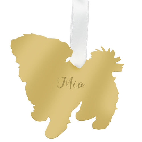 I found this at #edwardterrylandscape! - Personalized Maltese Ornament Mirrored Gold