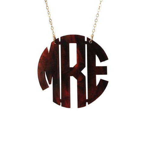 Metal Sideways Letter Necklace