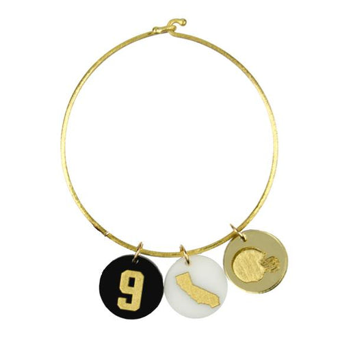 Moon and Lola Nora Bangle Varsity Number Charm State Charm and Helmet Charm