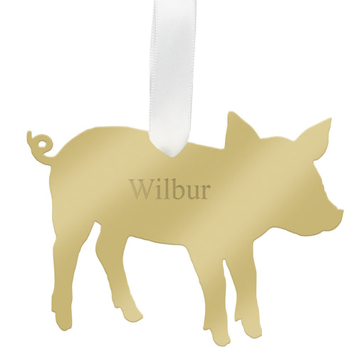I found this at #edwardterrylandscape! - Personalized Pig Ornament Mirrored Gold