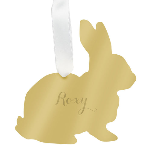 I found this at #edwardterrylandscape! - Personalized Rabbit Ornament Mirrored Gold