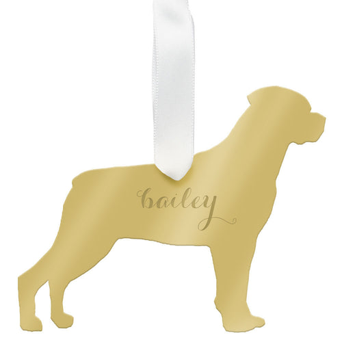 I found this at #edwardterrylandscape! - Personalized Rottweiler Ornament Mirrored Gold