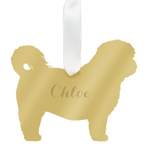 I found this at #edwardterrylandscape! - Personalized Shih-Tzu Ornament Mirrored Gold