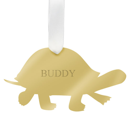 I found this at #edwardterrylandscape! - Personalized Turtle Ornament Mirrored Gold