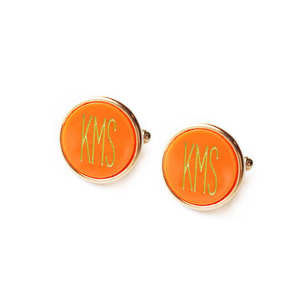Vineyard Cuff Links - Round Modern Font