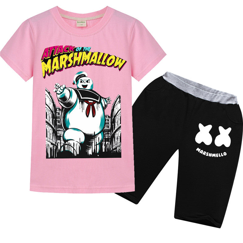 Boys Summer Marshmello T-shirt Shorts Set – uhoodie - 800 x 800 jpeg 54kB