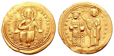 Byzantine Gold Coins from 1034 AD, depicting Romanus III 