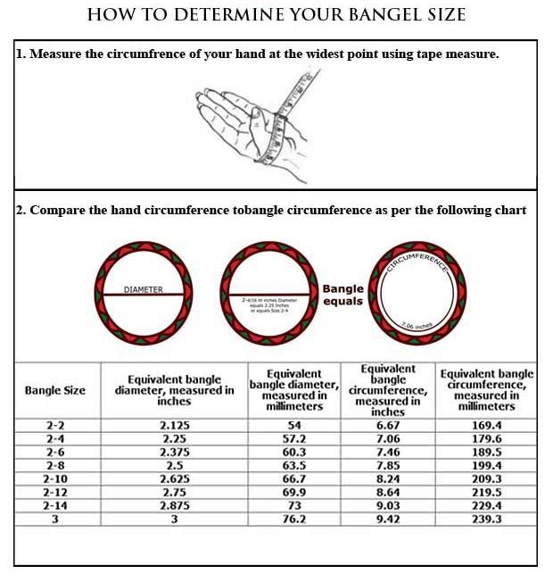 Bangle Size Chart by Beadworks.in - Norwegian Jewelry Bangles and Bracelets sizing guides. 