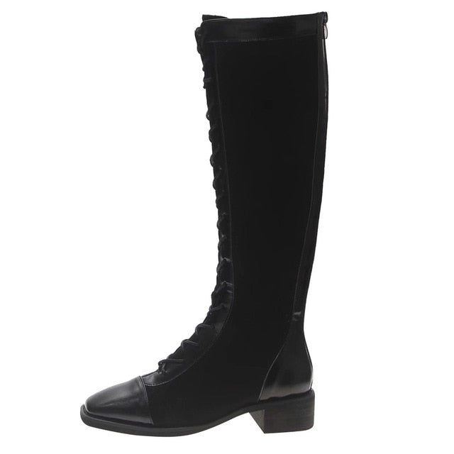 square toe lace up boots womens