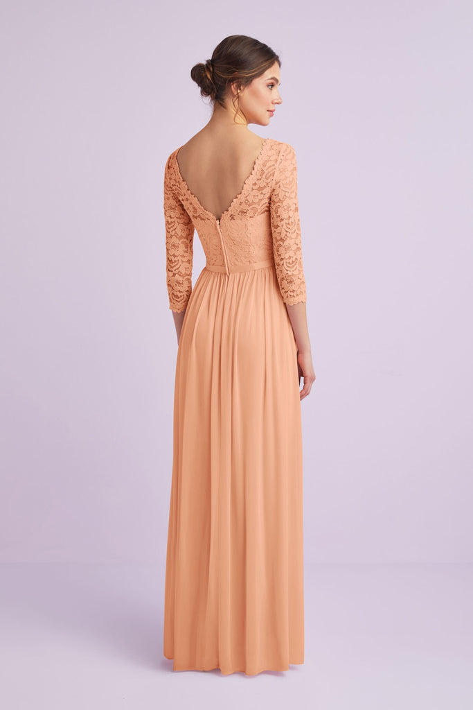 delilah illusion lace formal dress