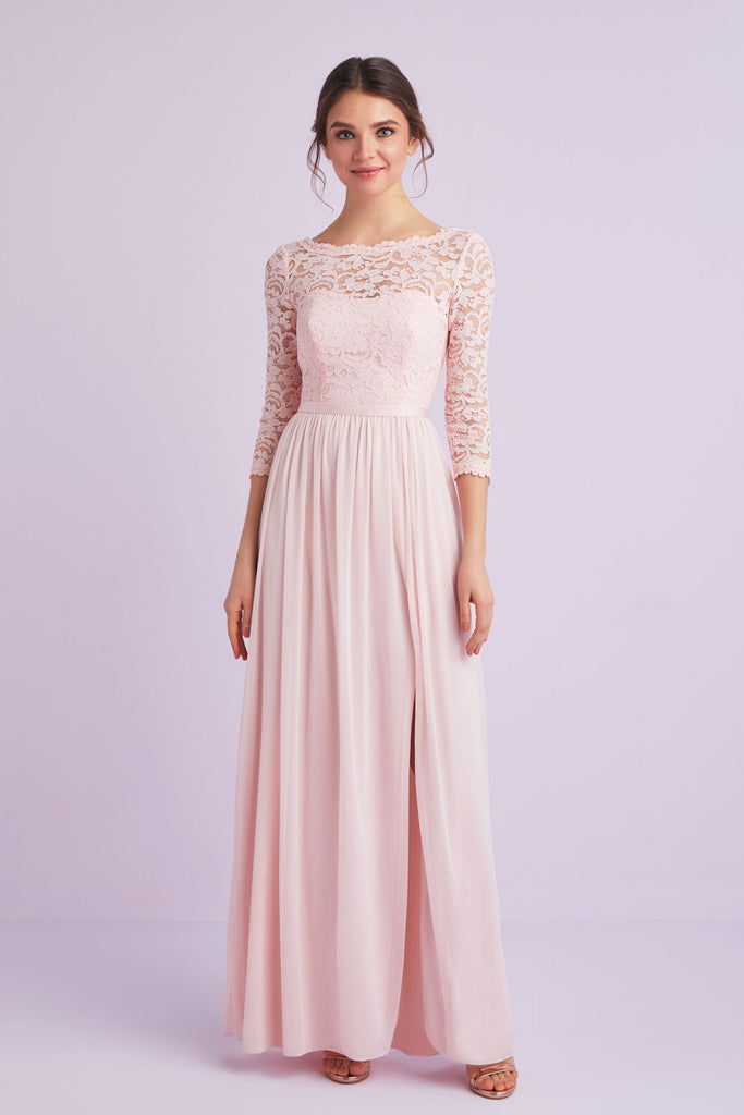 delilah illusion lace formal dress