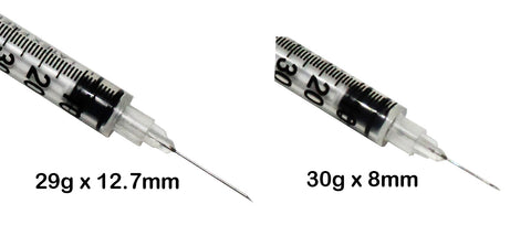 29g and 30g insulin syringe hypodermic needle
