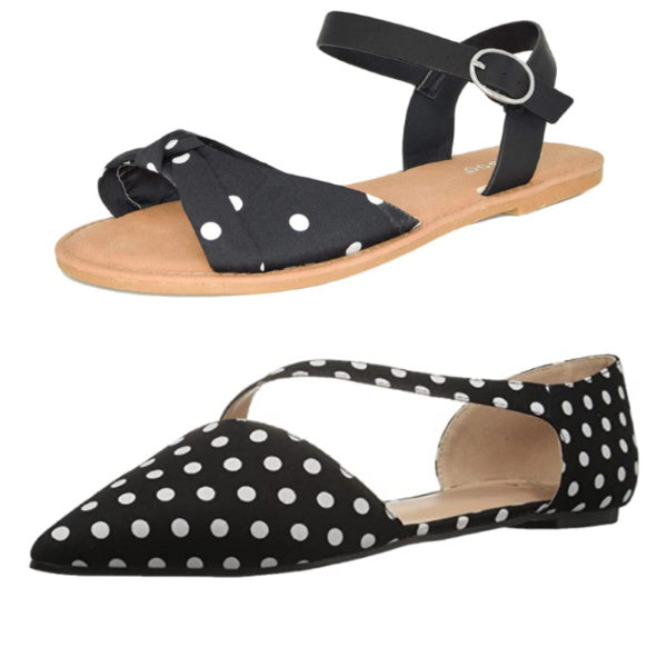 black polka dot shoes
