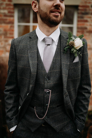 Marc Darcy Scott Blue Tweed Suit