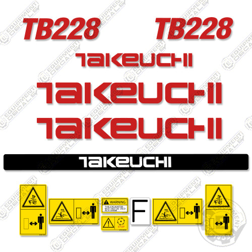 Takeuchi Tb228 Mini Bagger Komplette Aufkleber Satz 