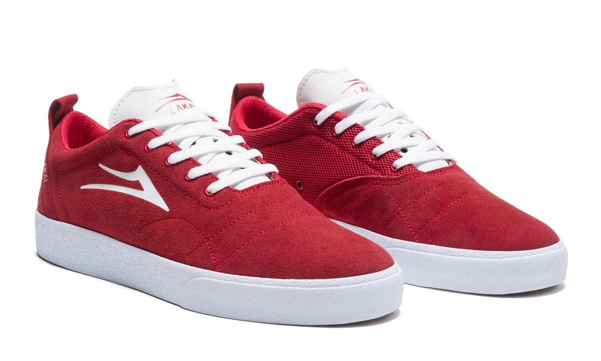 Bristol - Red/White Suede - Mens Shoes 