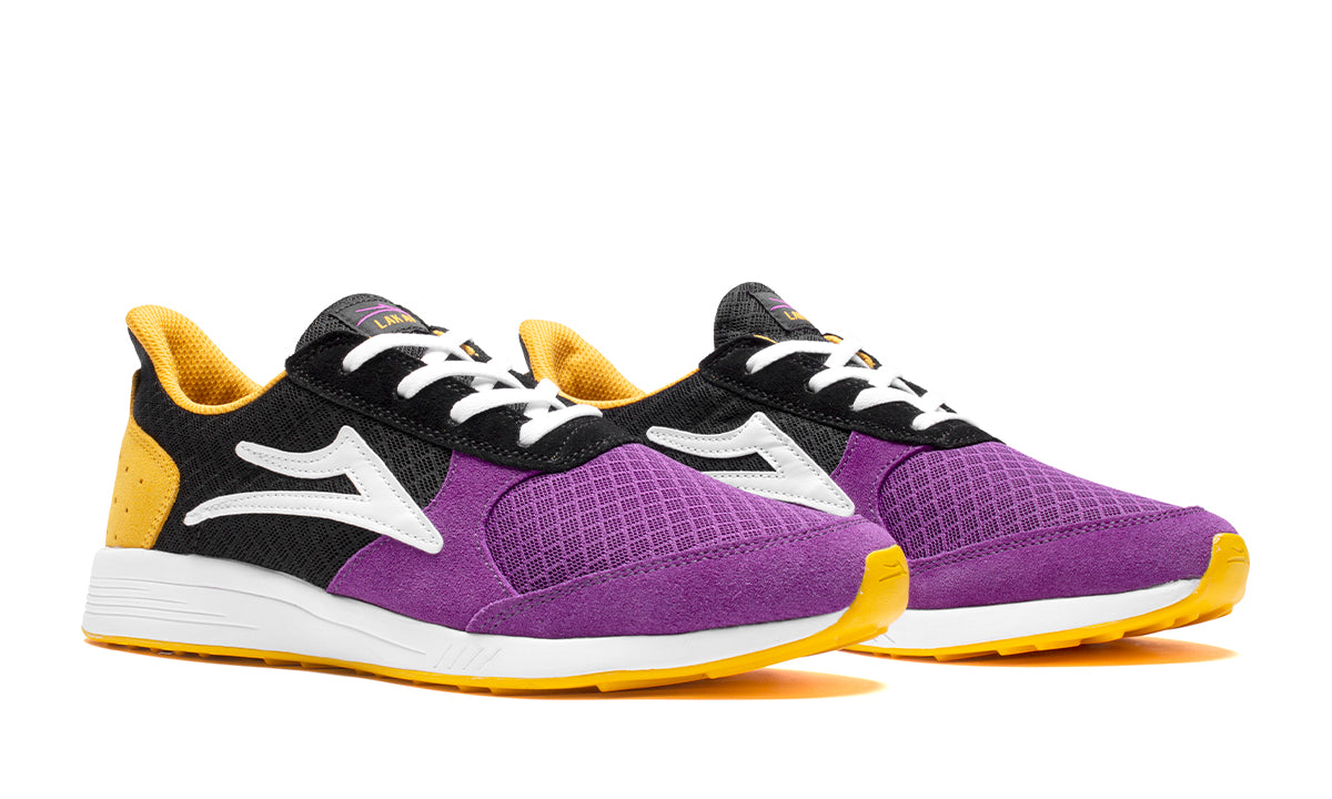 purple suede sneakers