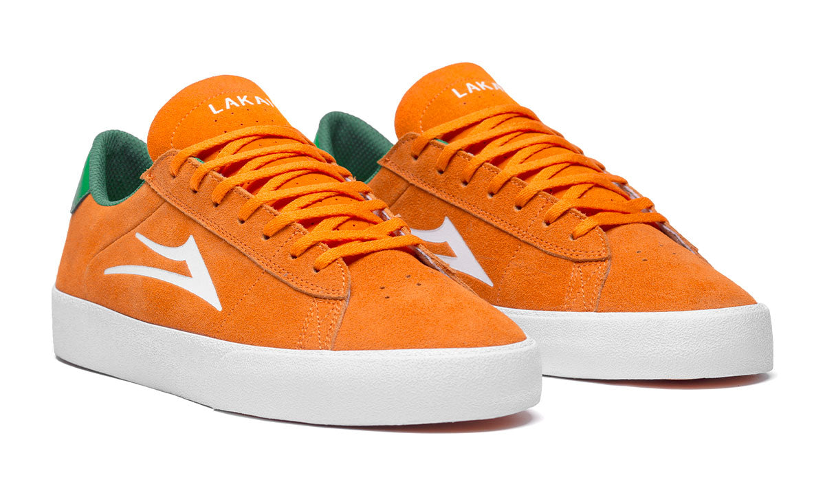 orange suede shoes