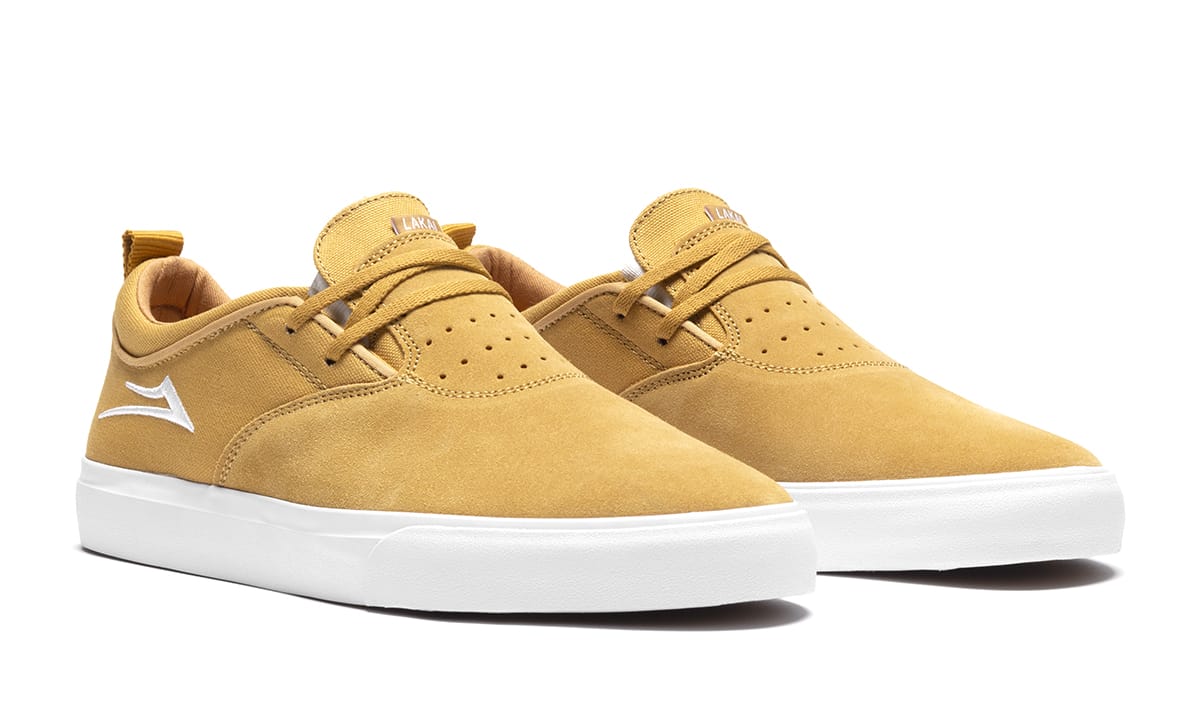 gold suede shoes