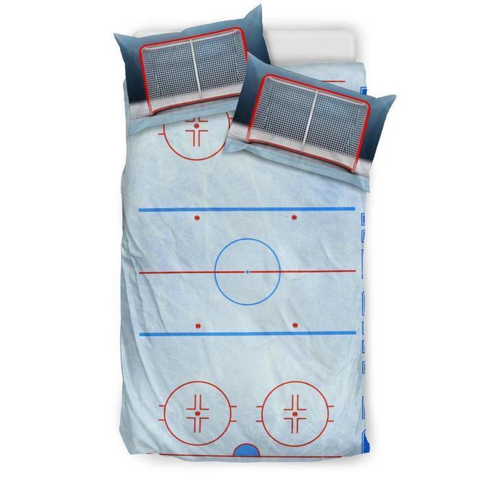 Ice Hockey Rink Custom Duvet Cover Bedding With Your Name Vibestore