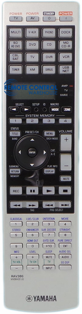 Original Yamaha Remote Control Rav386 Wnus Rx V3900 Rx V3800 Remote Control Warehouse