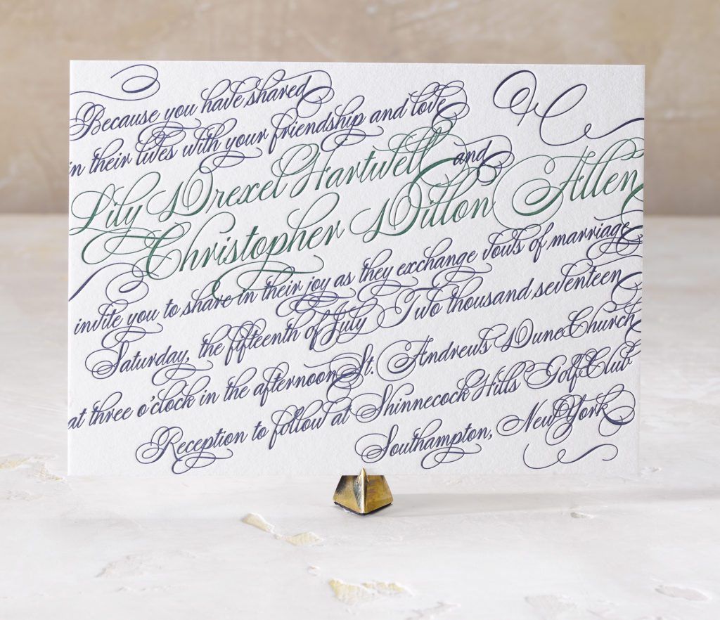 Lily & Dillon is a letterpress wedding suite set in Southampton, New York. Call us toll-free at 1-800-995-1549 or email us at hello@pickettspress.com