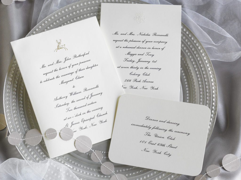 Maggie and Tony is an engraved wedding suite set in New York City. Call us toll-free at 1-800-995-1549 or email us at hello@pickettspress.com