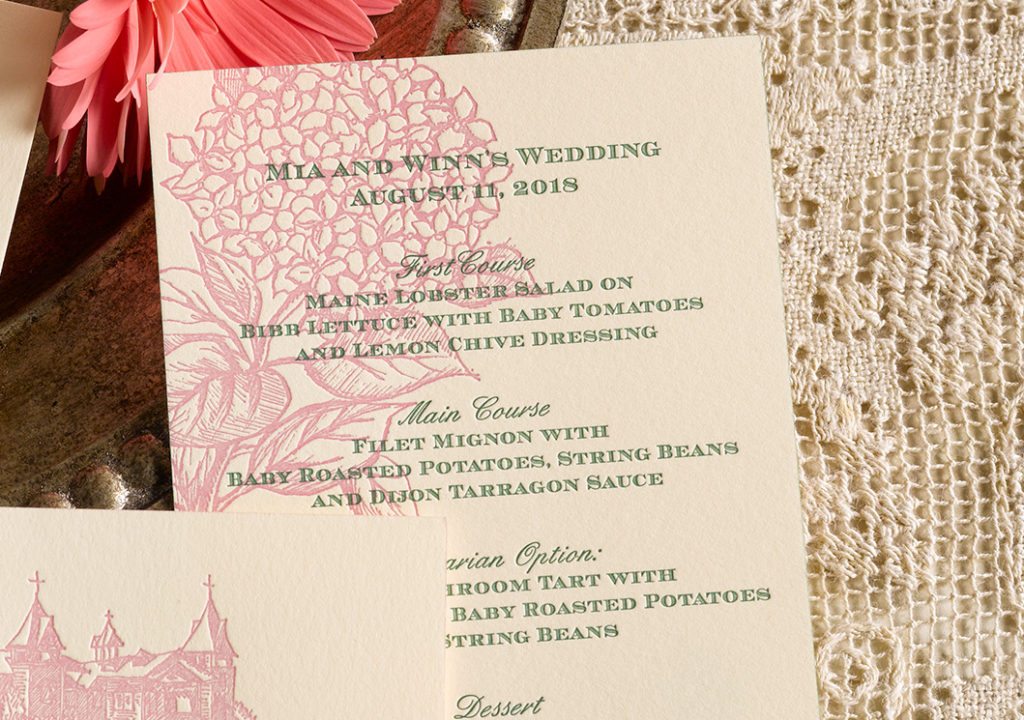 Mia & Winn is a letterpress wedding suite set in Southampton, on Long Island. Call us toll-free at 1-800-995-1549 or email us at hello@pickettspress.com