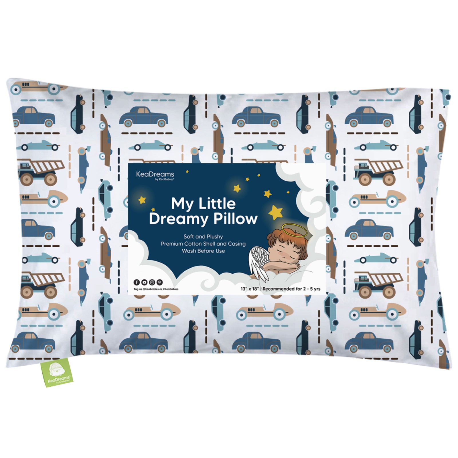 Toddler Pillow For Boys | Cars Pillowcase – KeaBabies