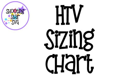Htv Sizing Chart