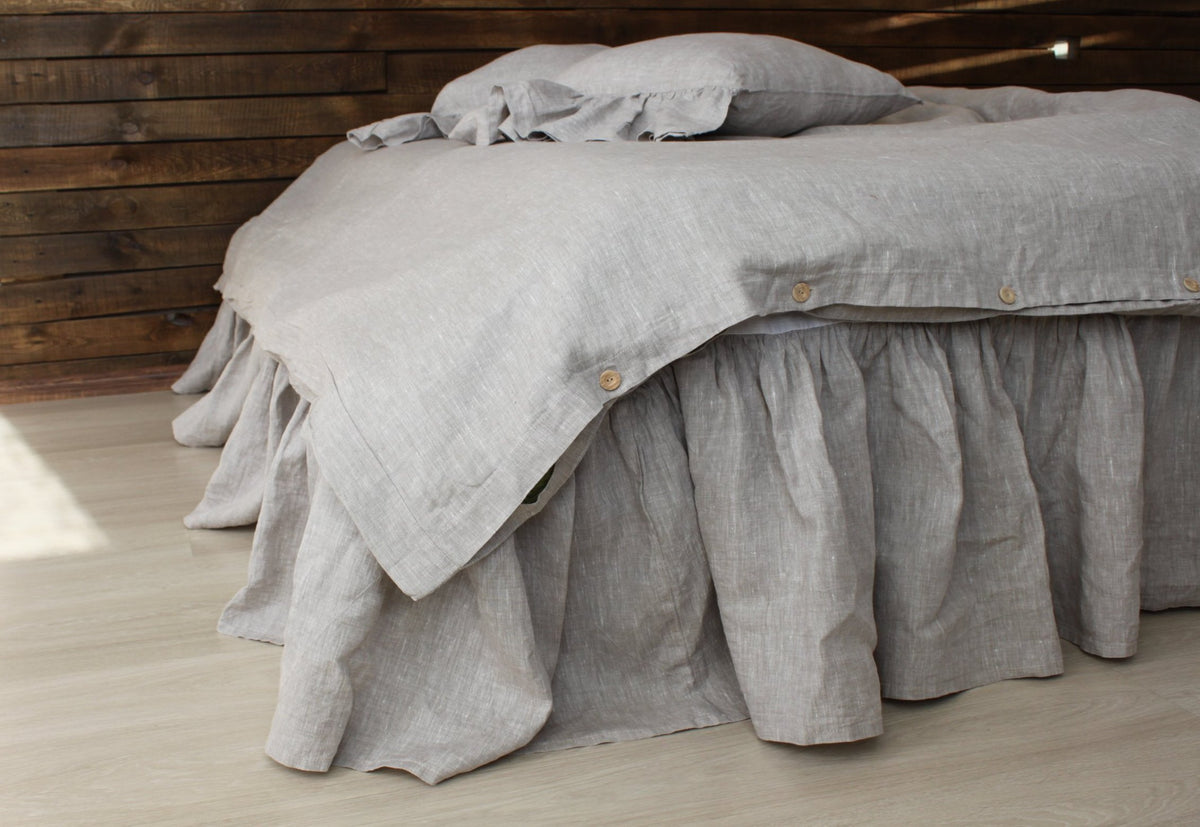 Restoration Hardware Linen Full Bed Skirt 100% Linen Oatmeal NEW $89 