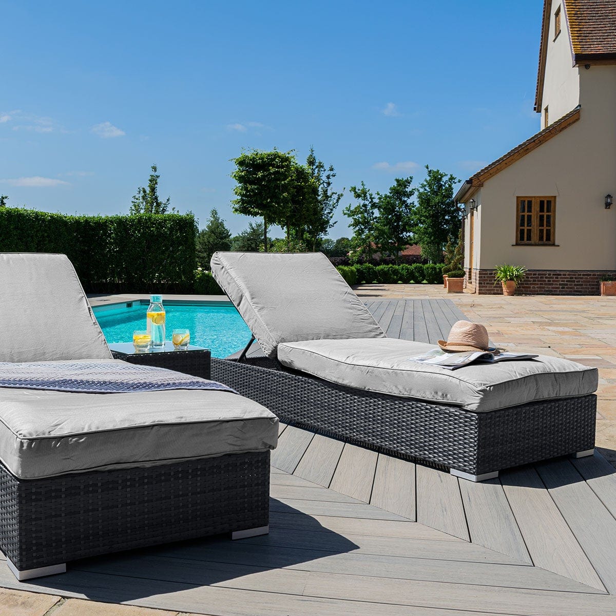 orlando rattan sun loungers