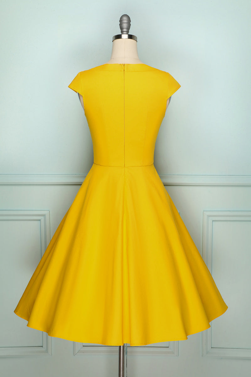 yellow 50s dress