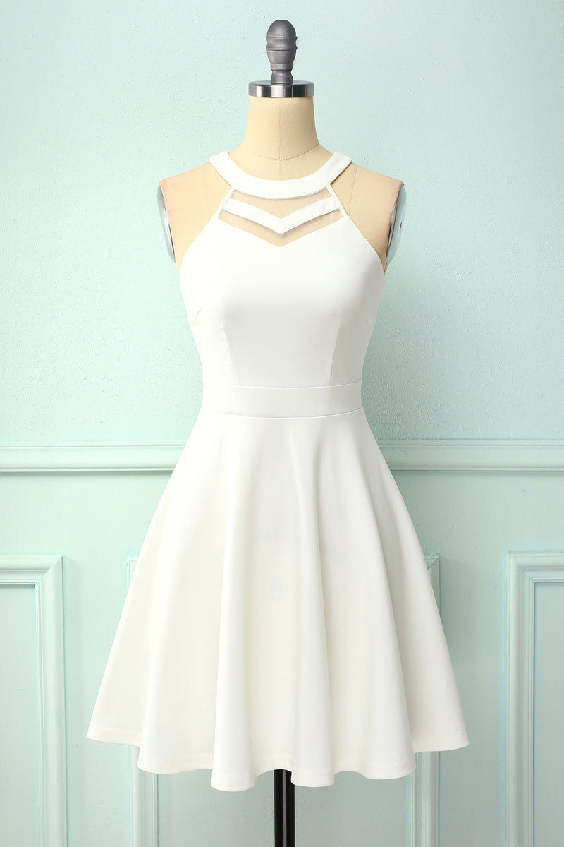 womens white skater dress