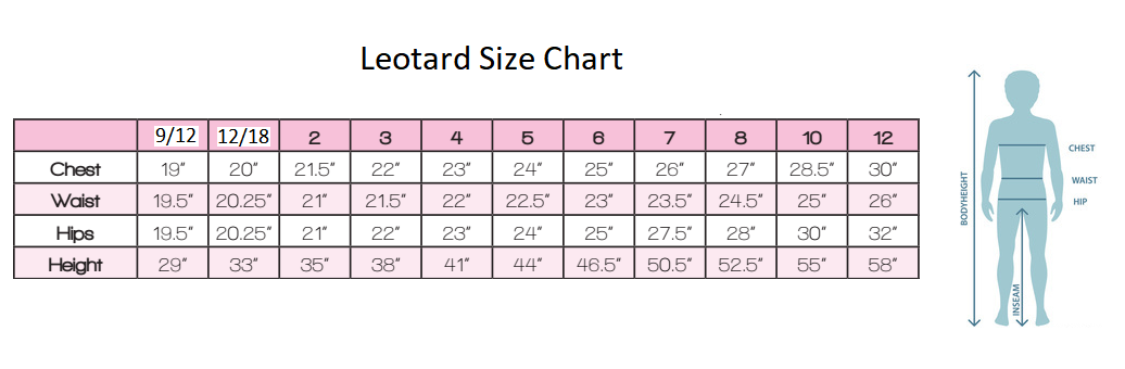 Foxy Leotards Size Chart