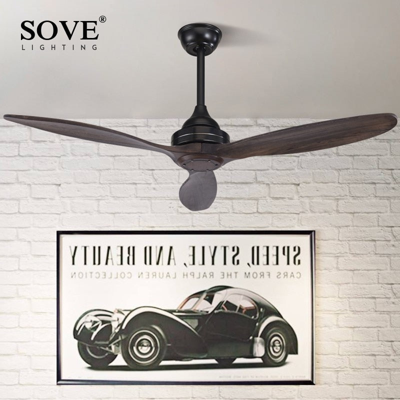 Sove Black Wooden Ceiling Fan Wood Ceiling Fans Without Light
