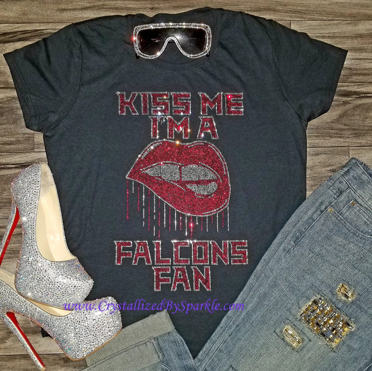 atlanta falcons bling shirt